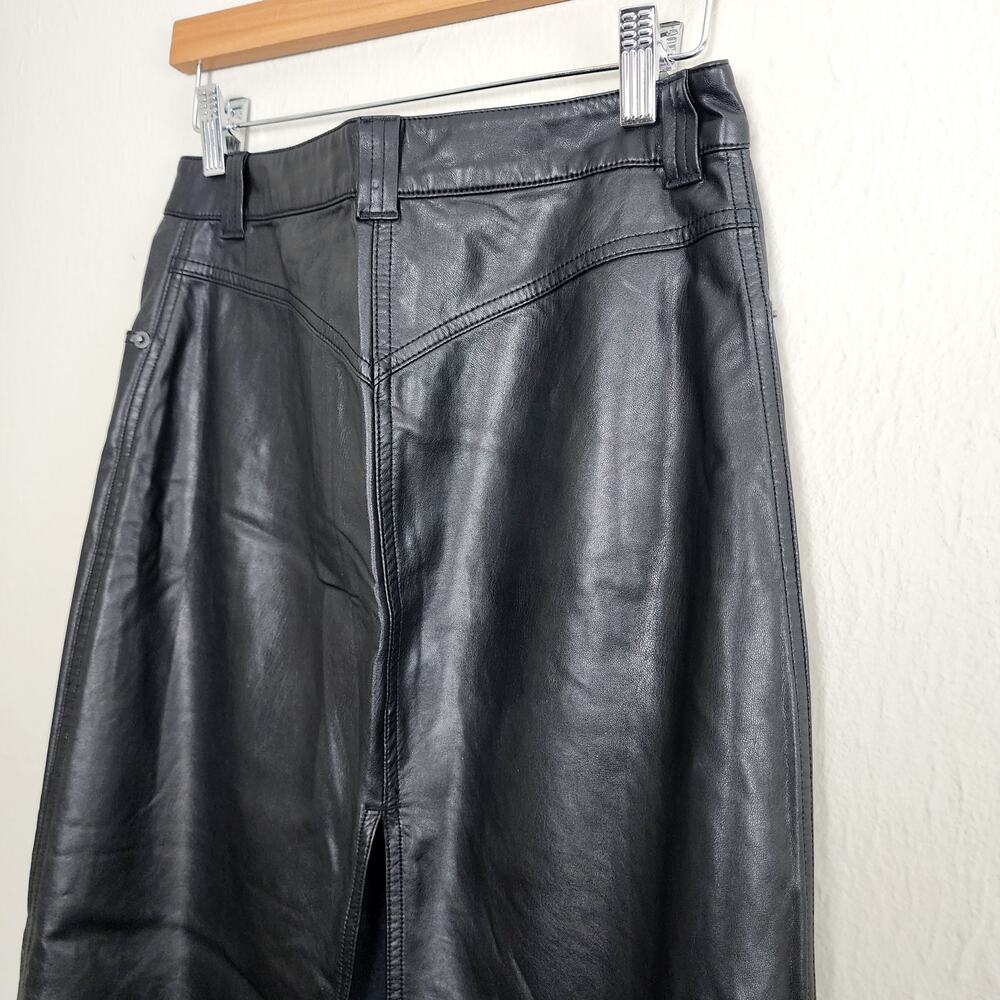 Free People City Slicker Faux Vegan Leather Maxi Skirt in Black - 0 NEW - Picture 11 of 15